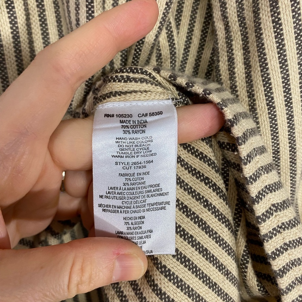 Current Elliott The Retreat Striped Atlas Long Sleeve Henley in Natural Size 1 - Picture 6 of 8